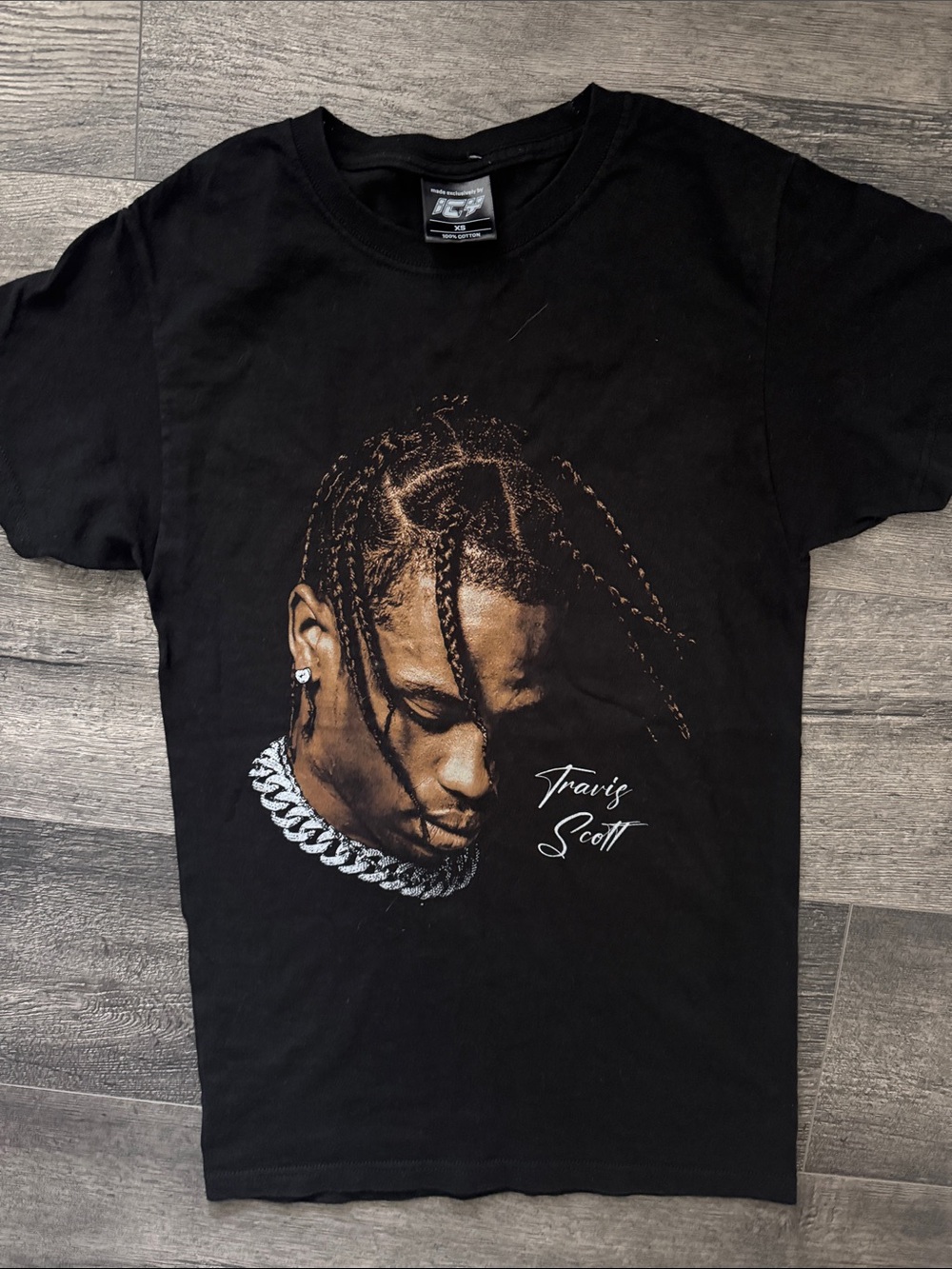 Icy Travis Scott Black Cotton T-Shirt Size XS